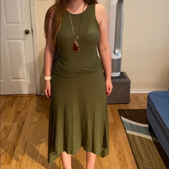 Anthropologie midi boho dress in green size L - Picture 2 of 7